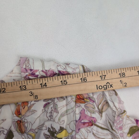 Maeve Floral Tie-Sleeve Blouse Size S  Lightweight Spring Top - Picture 10 of 12